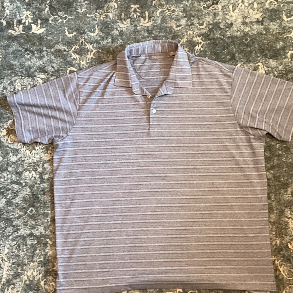 Daniel Cremieux Men's Polo Shirt - Gray Stripes